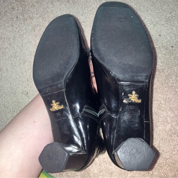 Prada Metal Block Heel Patent Leather Ankle Boot - Picture 13 of 15